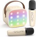 Skanto | Mini machine à karaoké portable avec haut-parleur Bluetooth et 2 microphones sans fil – Veylo