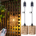 Skanto | Lustre à Piles All Fortune, Lampe Suspendue en Rotin, Lampe avec Ampoule Blanc Chaud, Fonctionne avec 4 Piles AA, Pour Gazebo Pergola Véranda Patio Décor Extérieur Intérieur