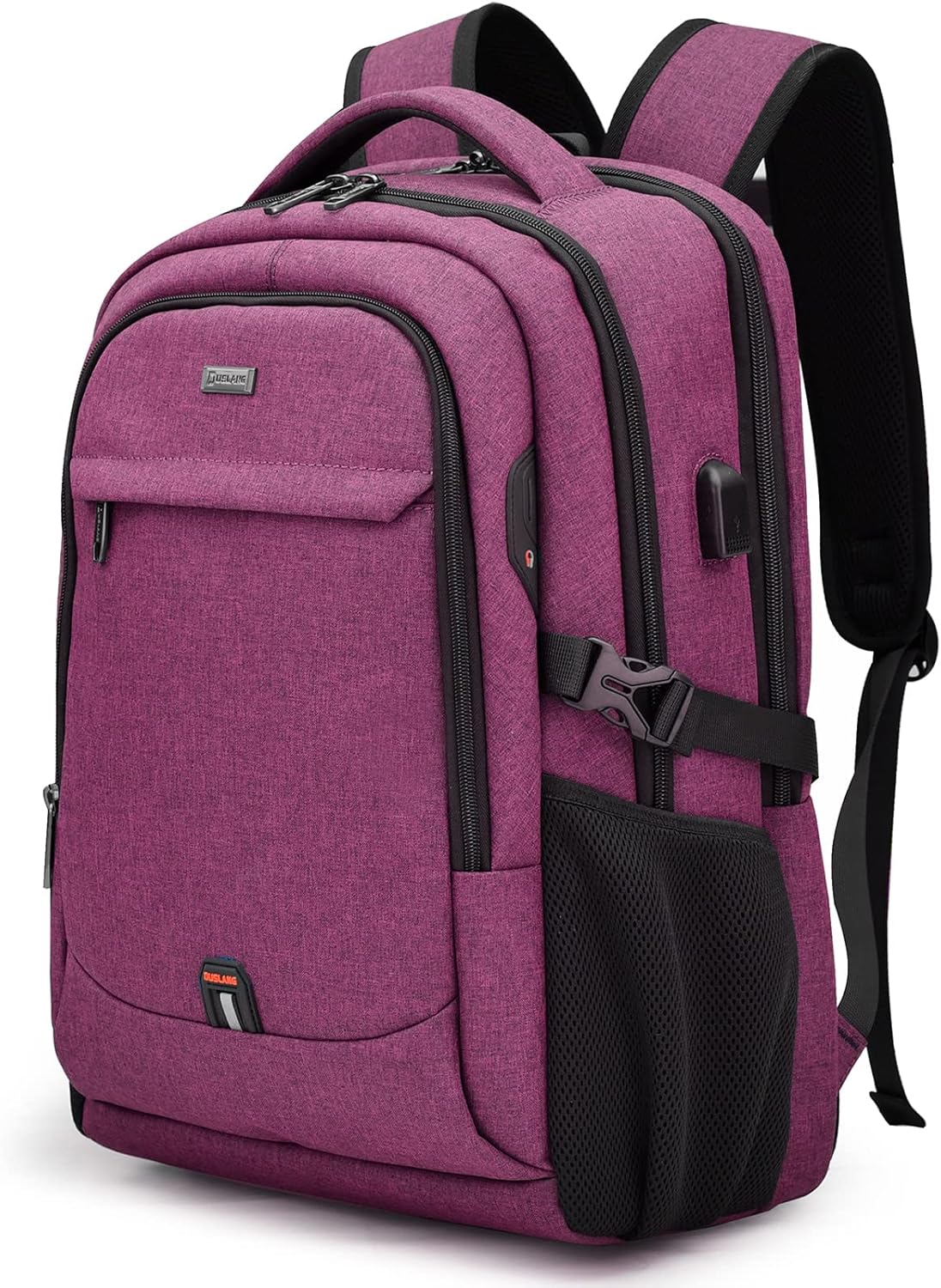 Sac à dos de voyage résistant à l'eau avec port USB et rangement organisé