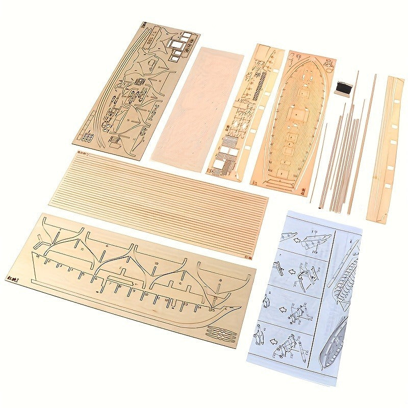 Modèle de Voilier Classique en Bois – Puzzle 3D Detaillé pour Amateurs de Bateaux