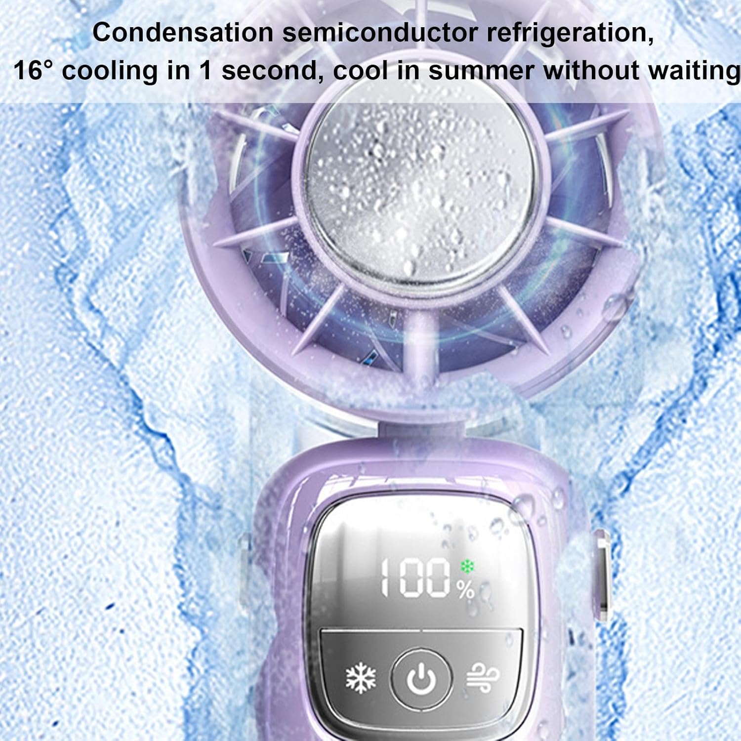 Ventilateur portable pliable à main avec affichage LED 100 vitesses