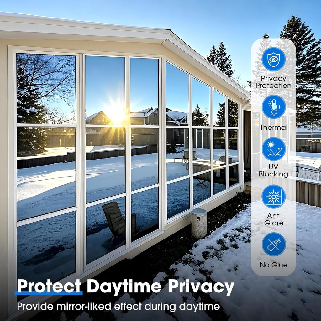 1+1 Gratuit  | VistaGuard | Film miroir autocollant pour protection visuelle et protection UV