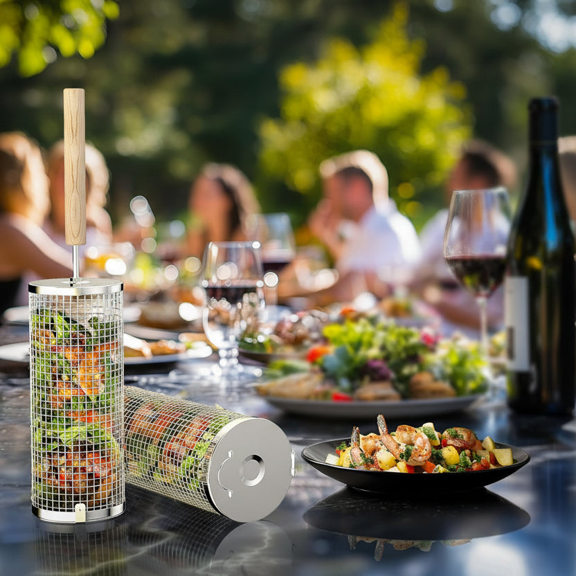 GRILLEXA - Panier de Grill Premium en acier inoxydable pour BBQ en extérieur
