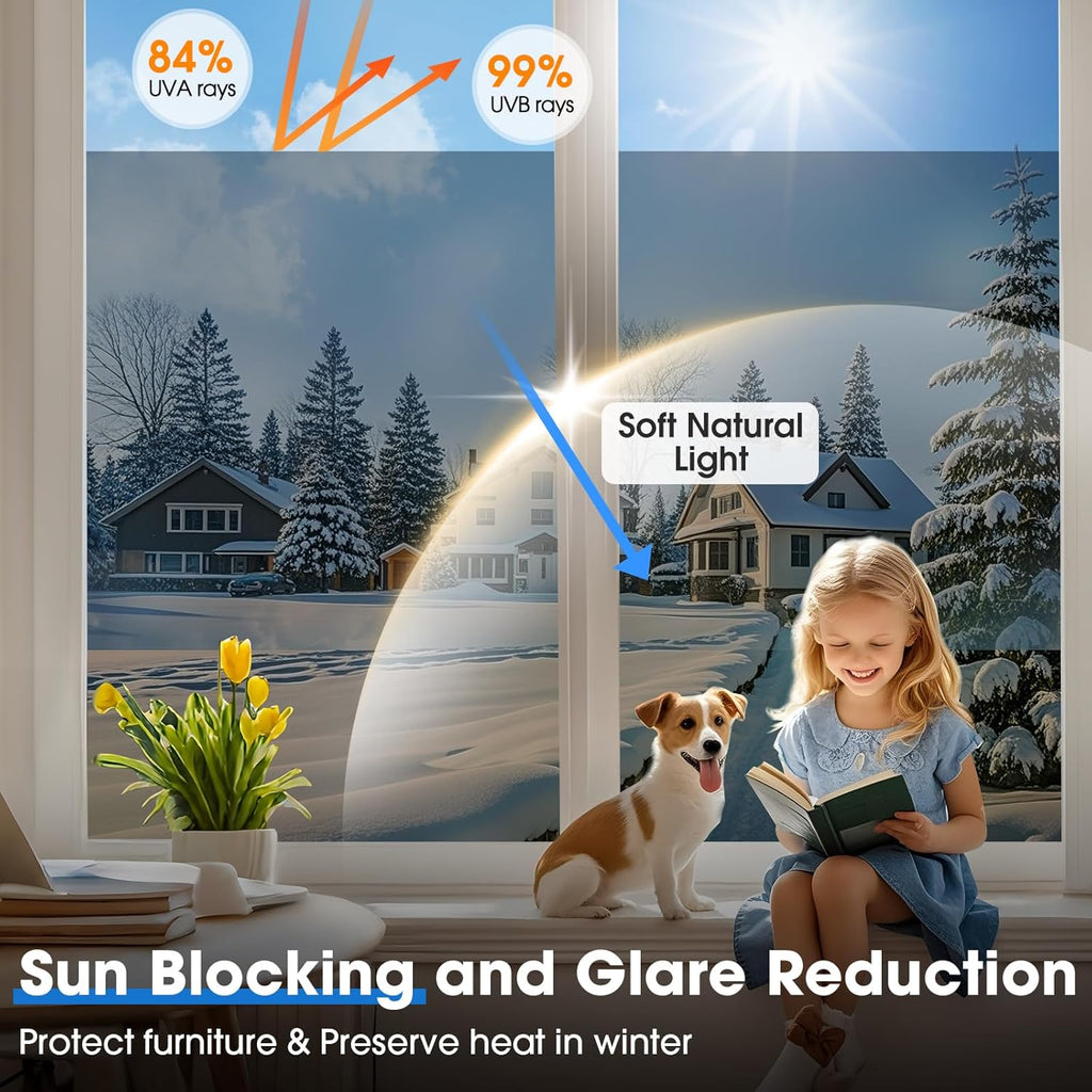 1+1 Gratuit  | VistaGuard | Film miroir autocollant pour protection visuelle et protection UV