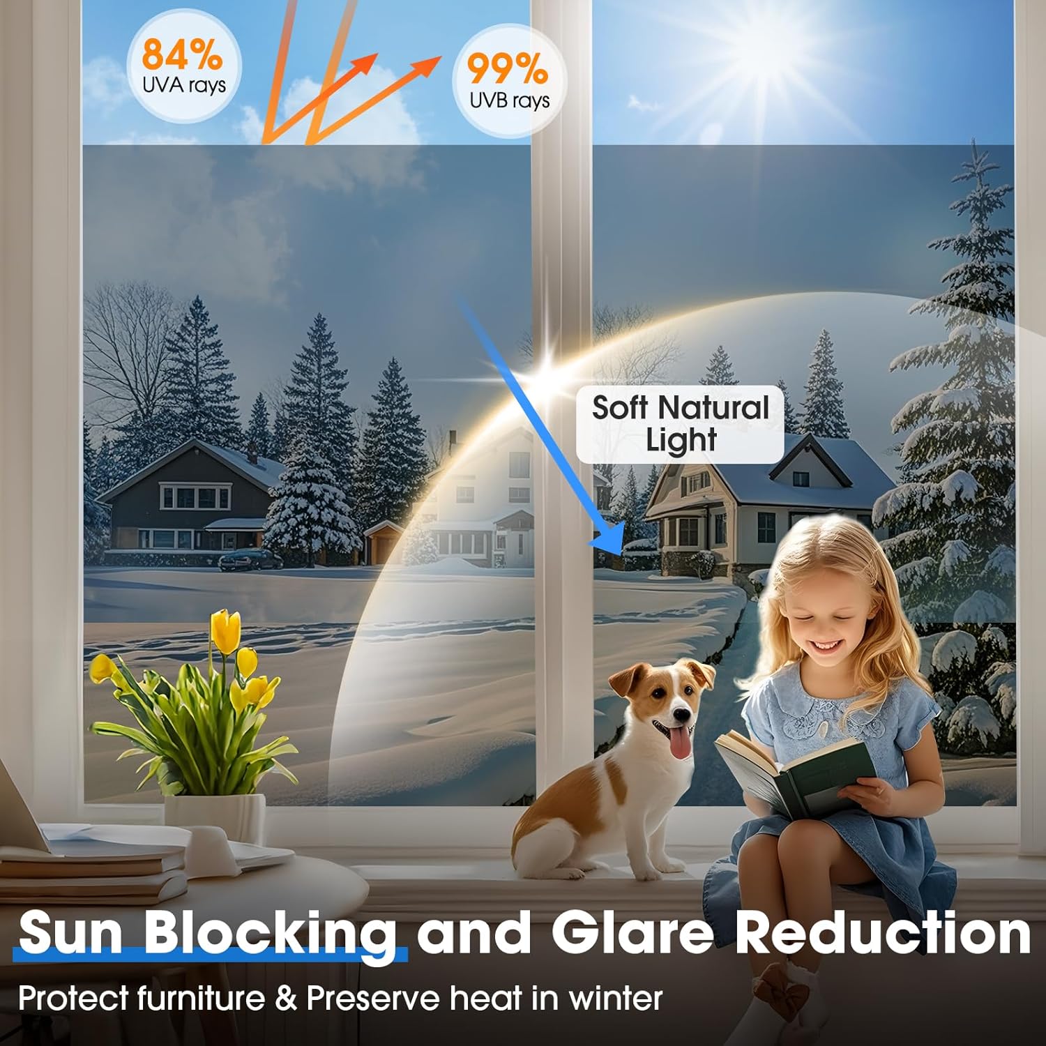 1+1 Gratuit  | VistaGuard | Film miroir autocollant pour protection visuelle et protection UV