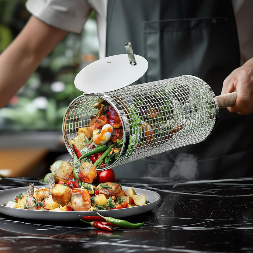 GRILLEXA - Panier de Grill Premium en acier inoxydable pour BBQ en extérieur