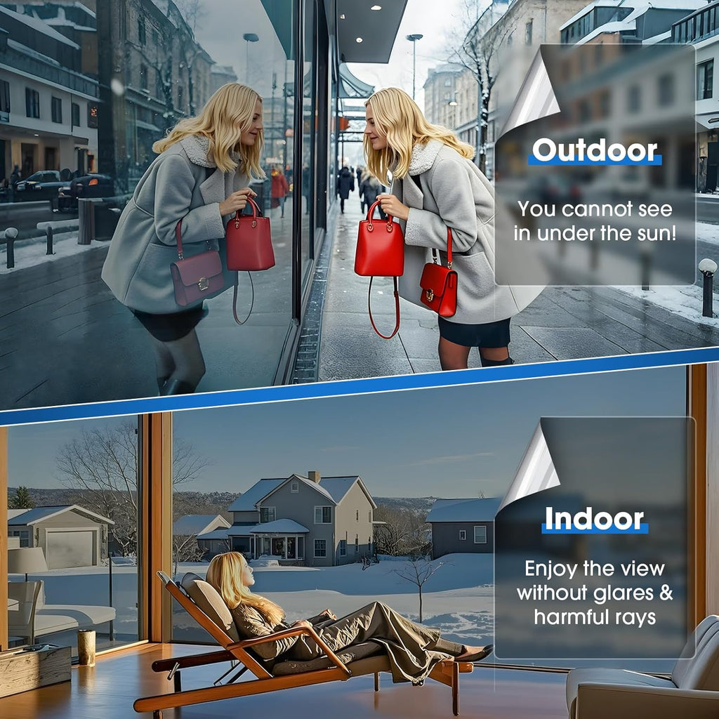 1+1 Gratuit  | VistaGuard | Film miroir autocollant pour protection visuelle et protection UV