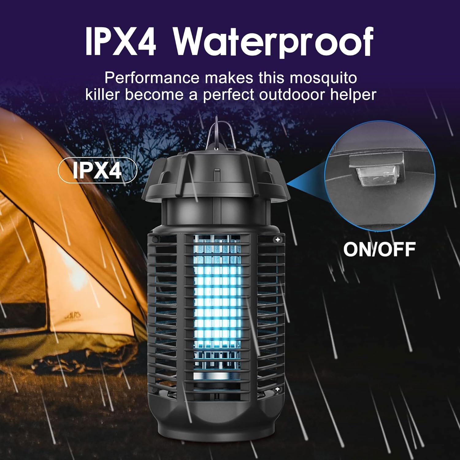 Insecticide électrique avec lumière UV de 20W et alimentation de 4200V, étanche IPX4 – Zeytra