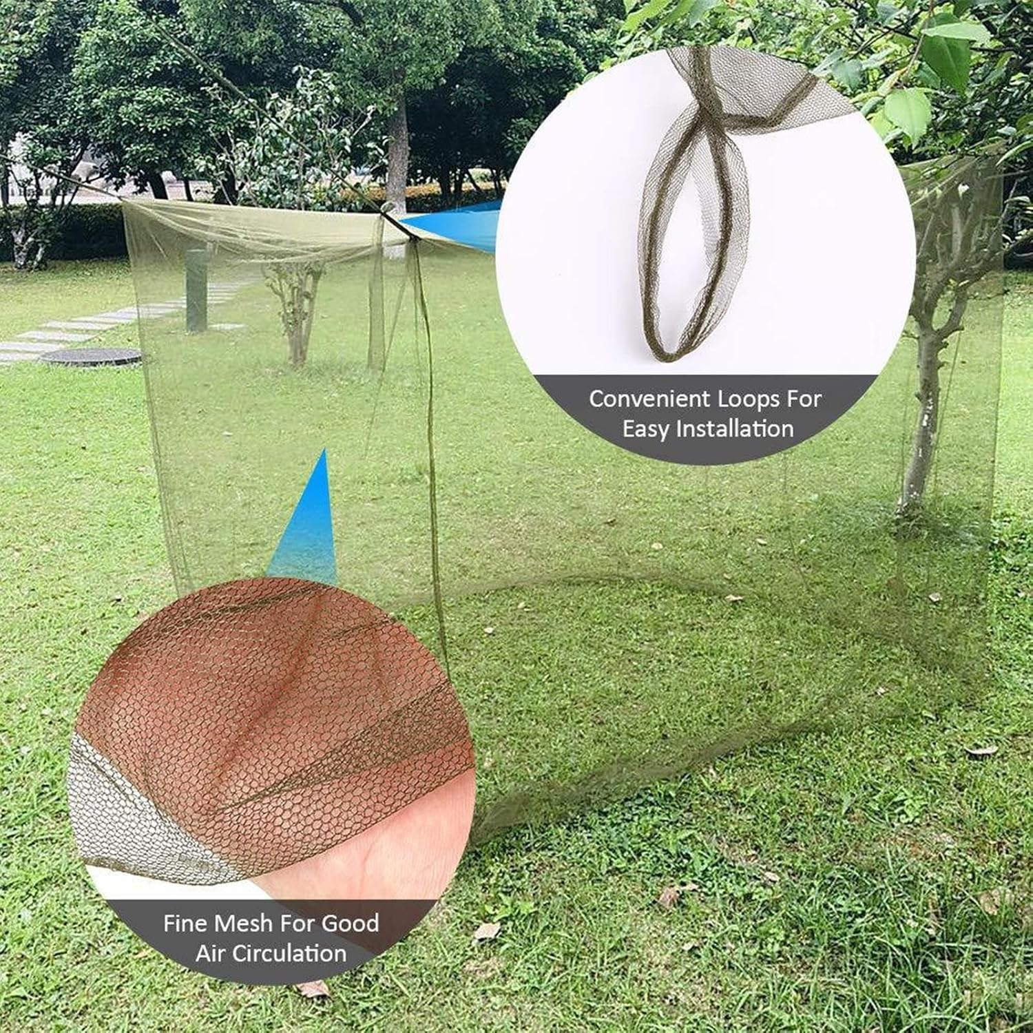 Toit rectangulaire extérieur avec filet anti-insectes – Ventora