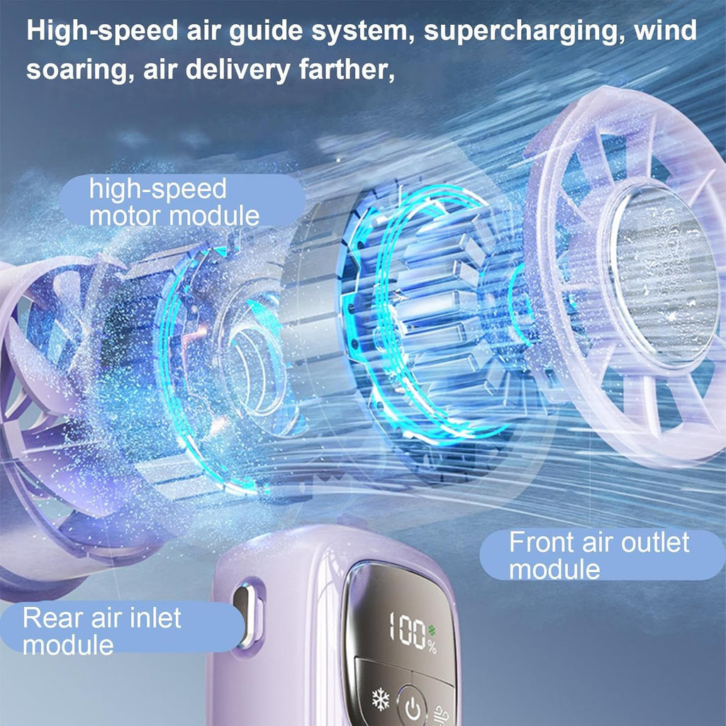 Ventilateur portable pliable à main avec affichage LED 100 vitesses