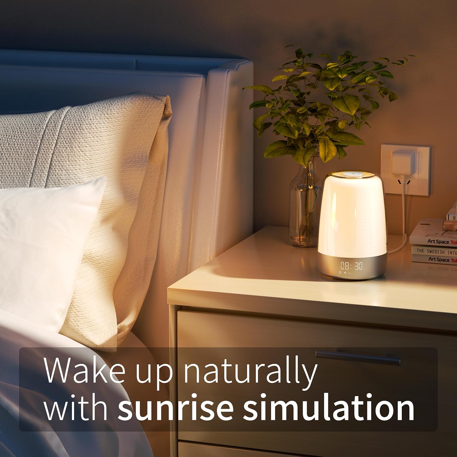 Skanto | Lampe de Réveil Aurora | Lever & Coucher de Soleil | Rechargeable USB-C