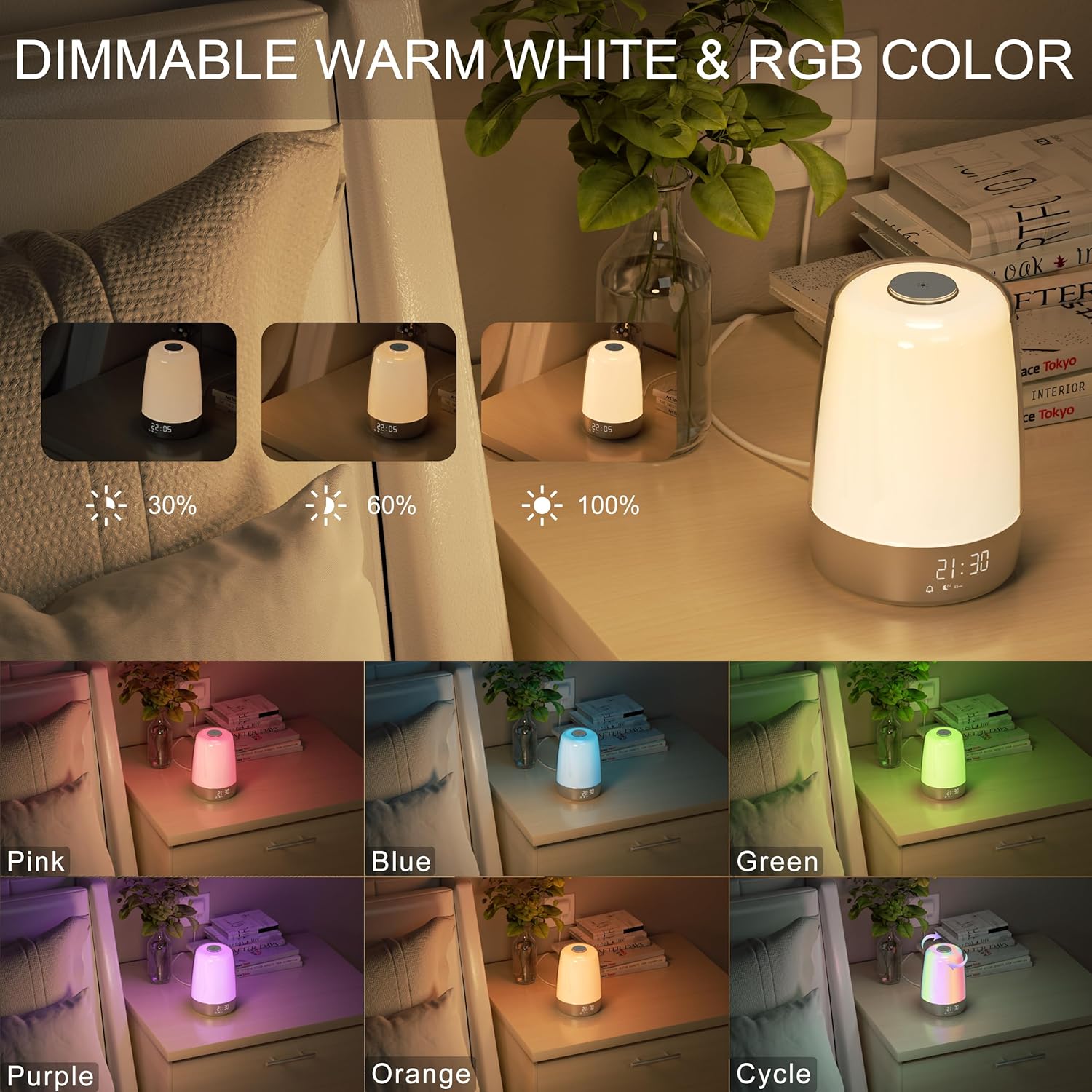 Skanto | Lampe de Réveil Aurora | Lever & Coucher de Soleil | Rechargeable USB-C