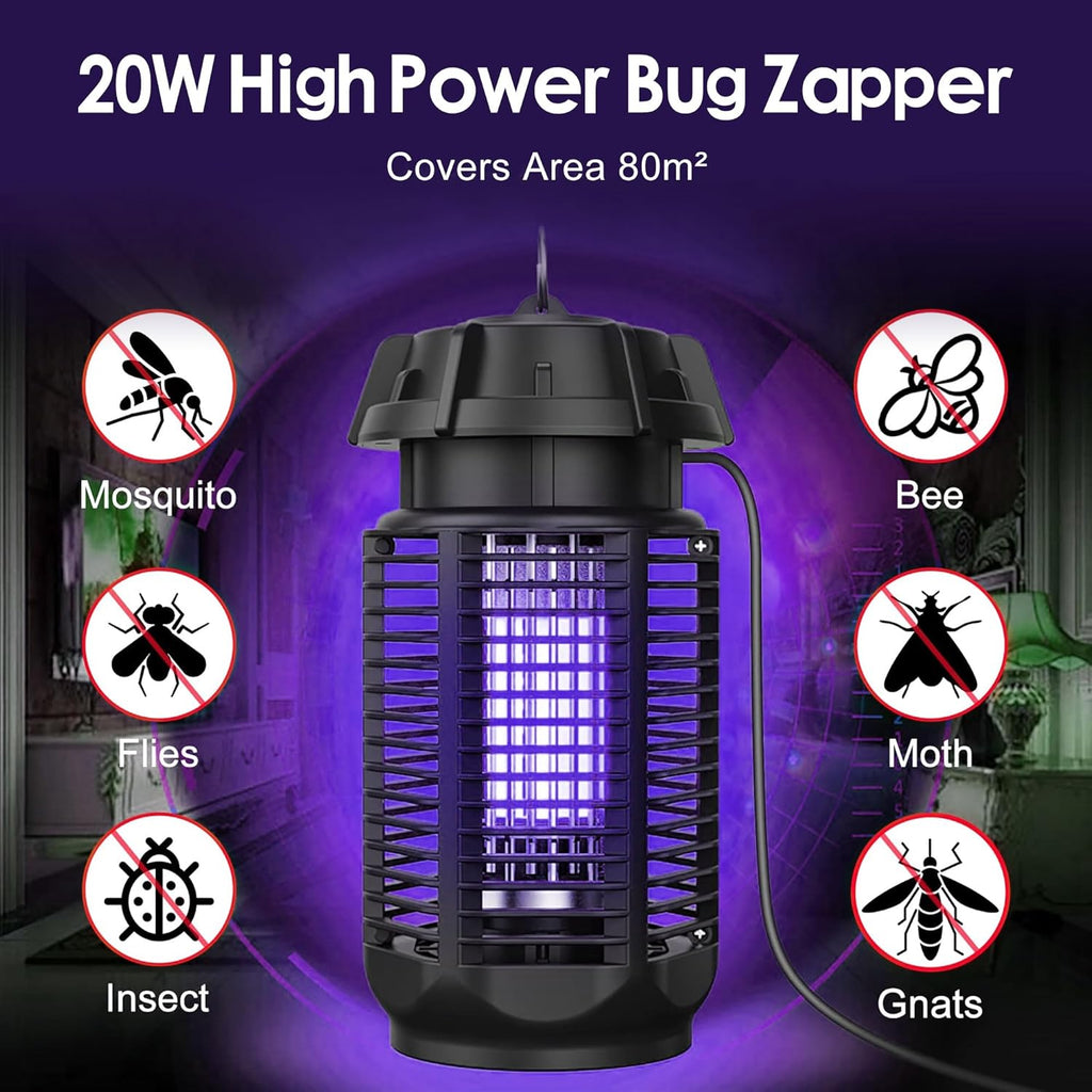 Insecticide électrique avec lumière UV de 20W et alimentation de 4200V, étanche IPX4 – Zeytra
