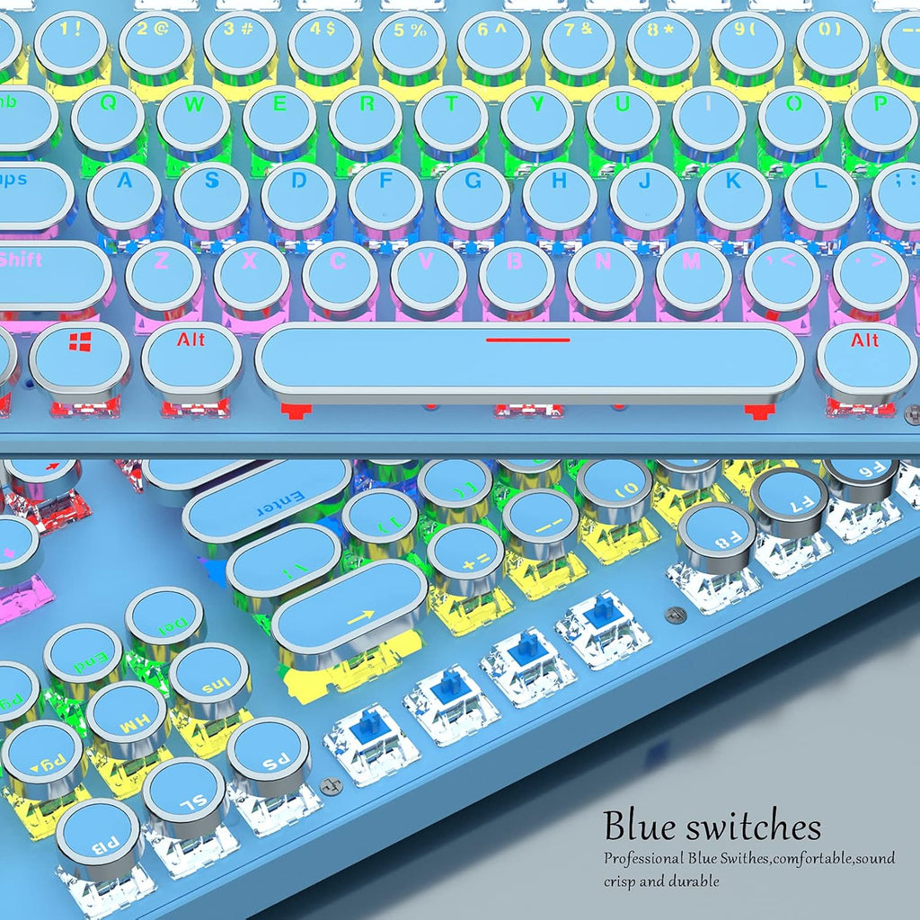 Clavier mécanique de jeu 87 touches avec rétroéclairage RGB et interrupteurs bleus