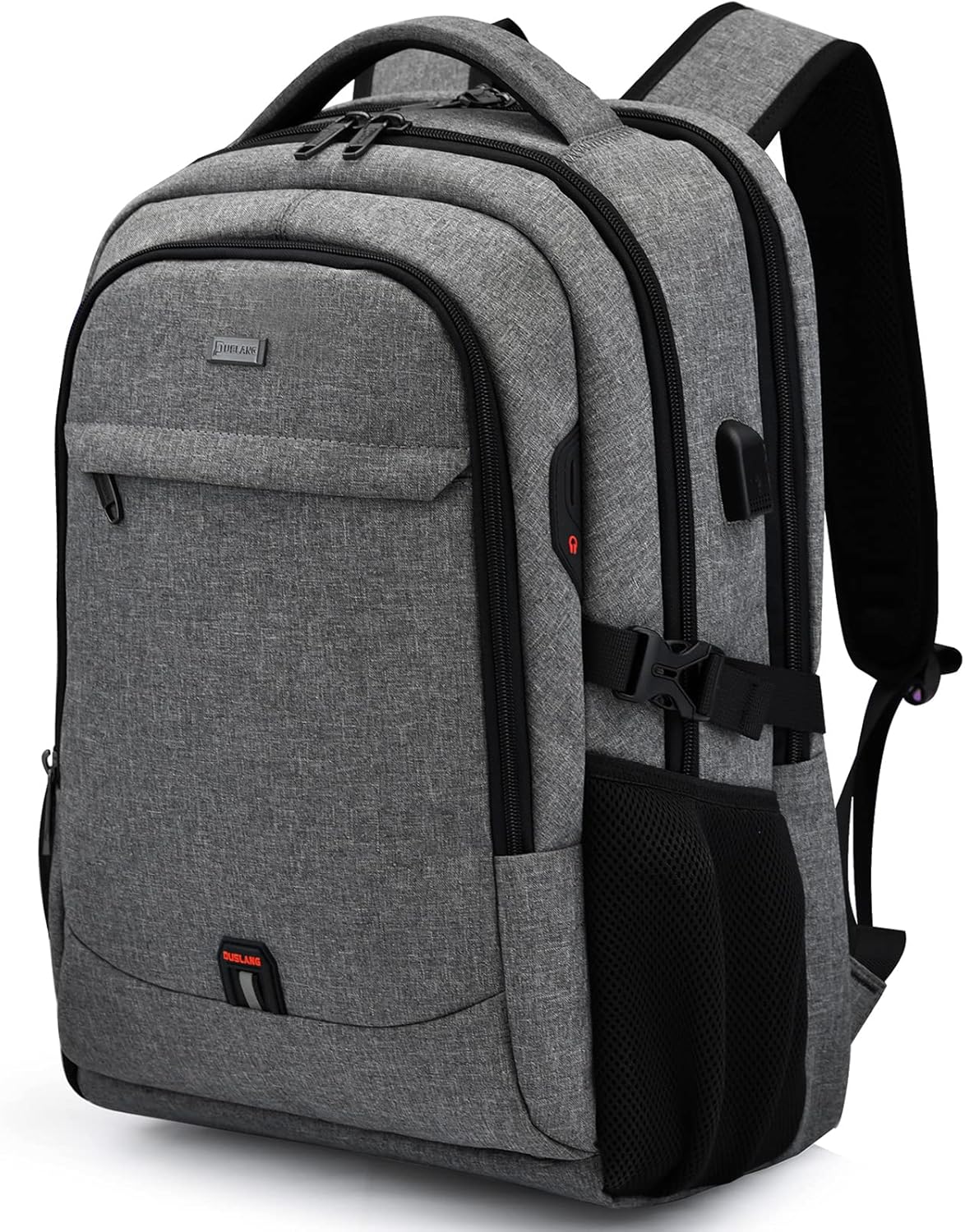 Sac à dos de voyage pour ordinateur portable résistant à l'eau avec port USB et espace de rangement organisé