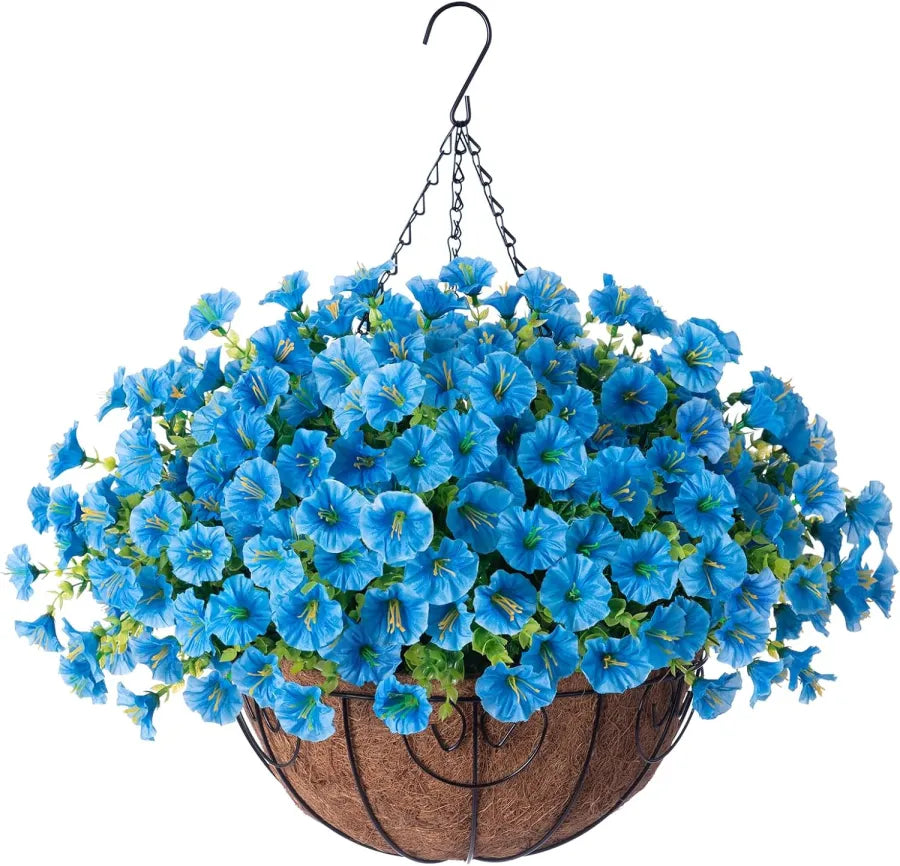 FloraVista - Plantes suspendues artificielles vivantes et panier de fleurs