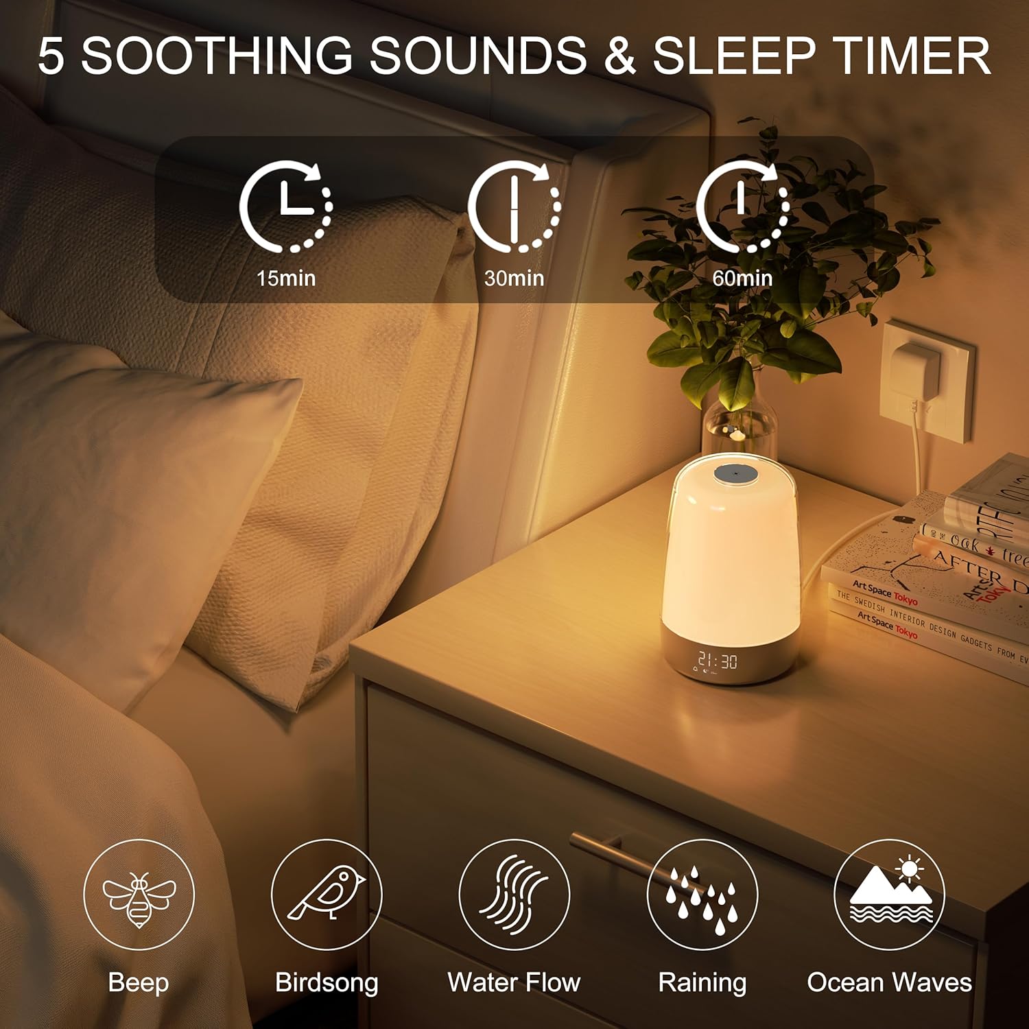Skanto | Lampe de Réveil Aurora | Lever & Coucher de Soleil | Rechargeable USB-C