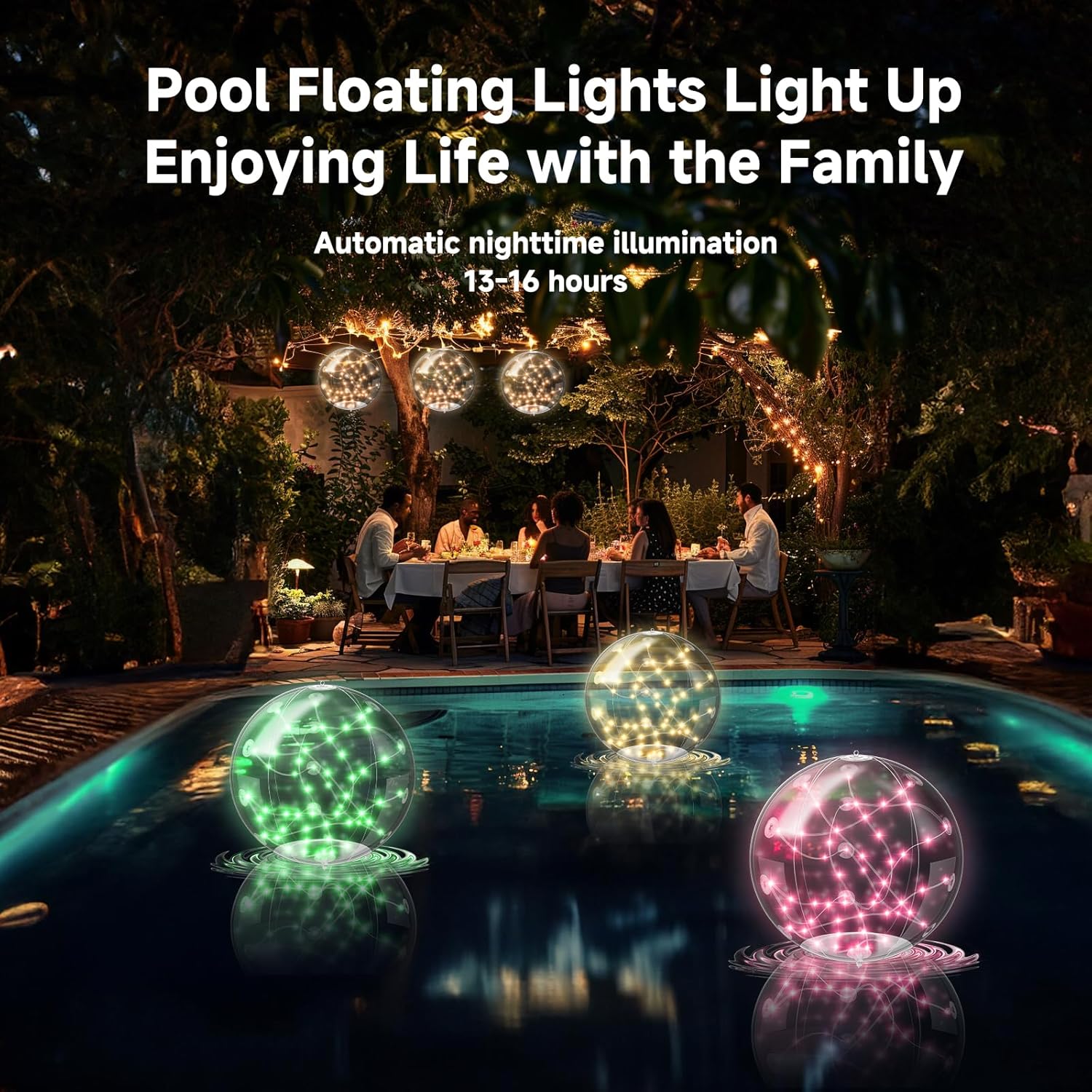 1+1 GRATUIT | PoolAura | Lampes flottantes solaires pour piscine – Étanches & Changeantes de couleur