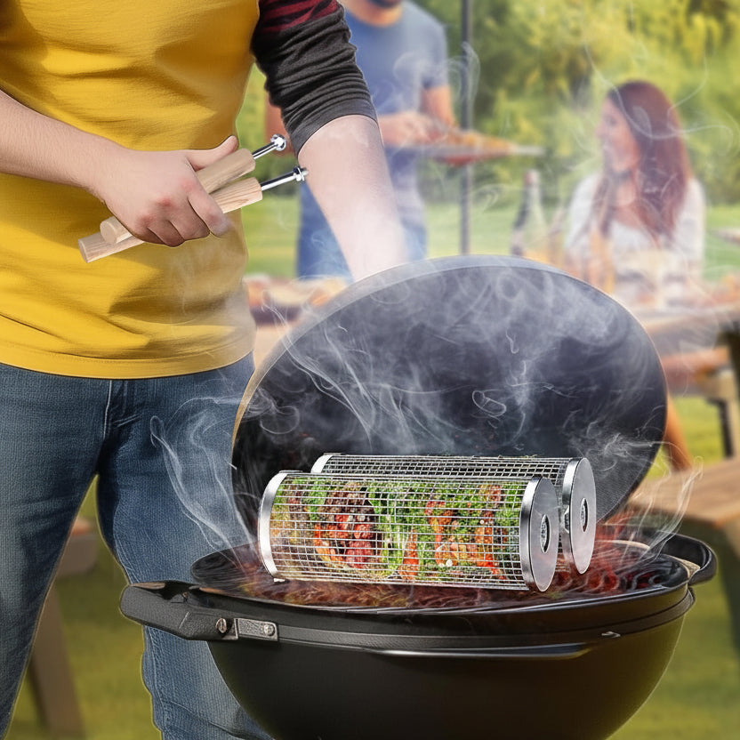 GRILLEXA - Panier de Grill Premium en acier inoxydable pour BBQ en extérieur
