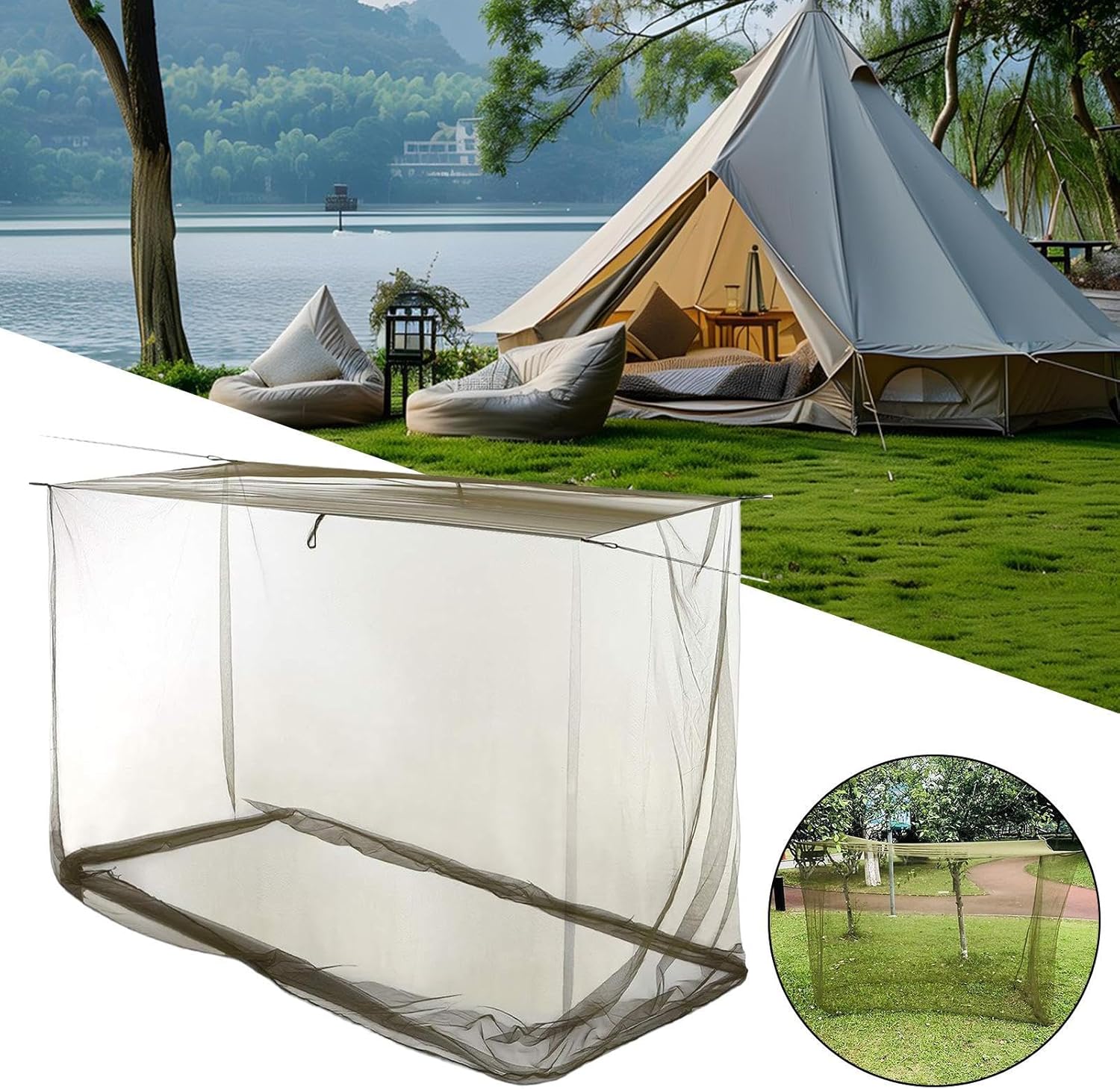Toit rectangulaire extérieur avec filet anti-insectes – Ventora
