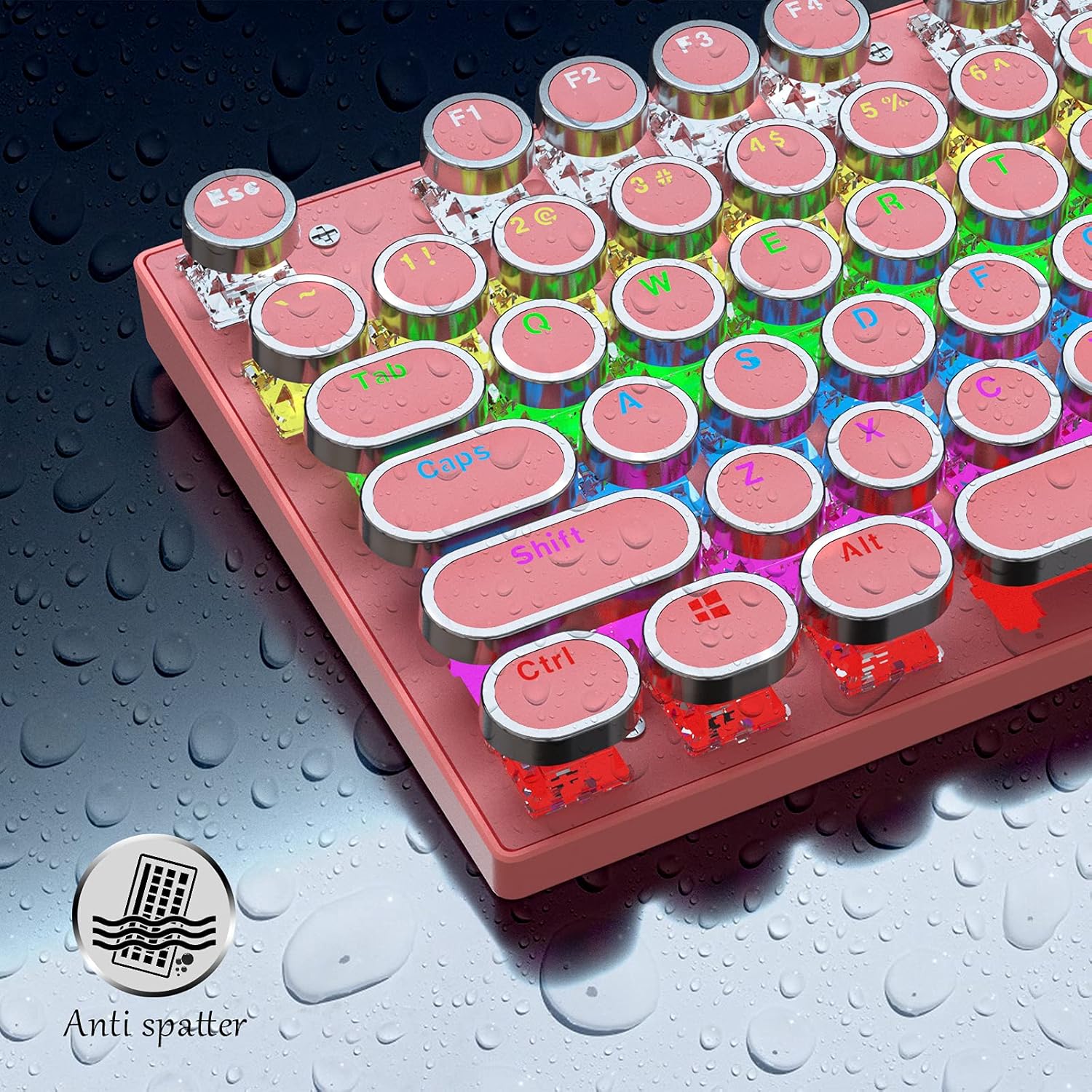Clavier mécanique de jeu 87 touches avec rétroéclairage RGB et interrupteurs bleus