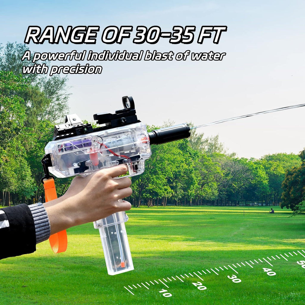 Pistolet à Eau Automatique Transparent UZI Haute Vitesse