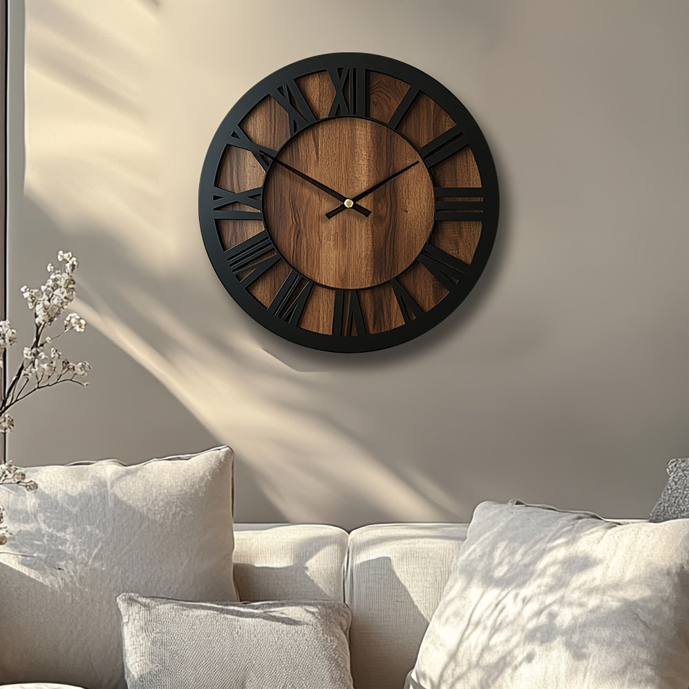 HORLOGE MURALE RONDE SILENCIEUSE EN BOIS – Woodora Art