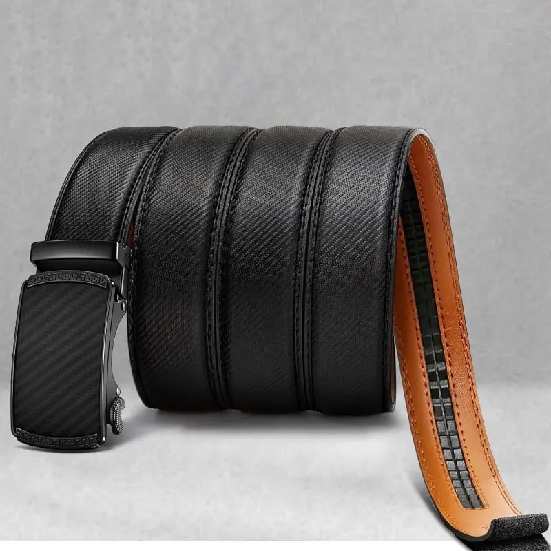 Ceinture à cliquet en cuir Eptchn avec boucle ajustable CrackSlick