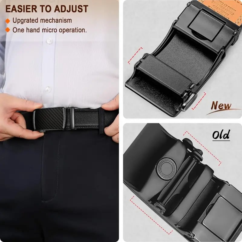 Ceinture à cliquet en cuir Eptchn avec boucle ajustable CrackSlick