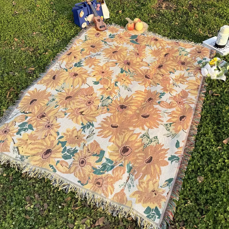 Couverture de pique-nique imperméable avec motif floral 180x230 cm