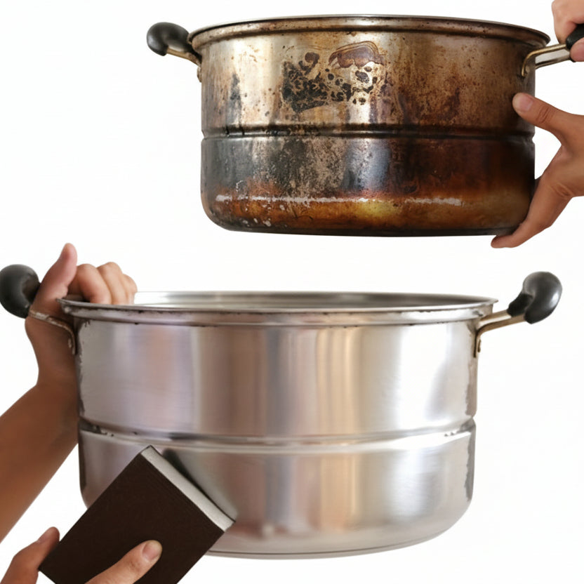 PUREBRITE - Outils de nettoyage en éponge diamant multi-pièces pour le fond des casseroles et les taches tenaces