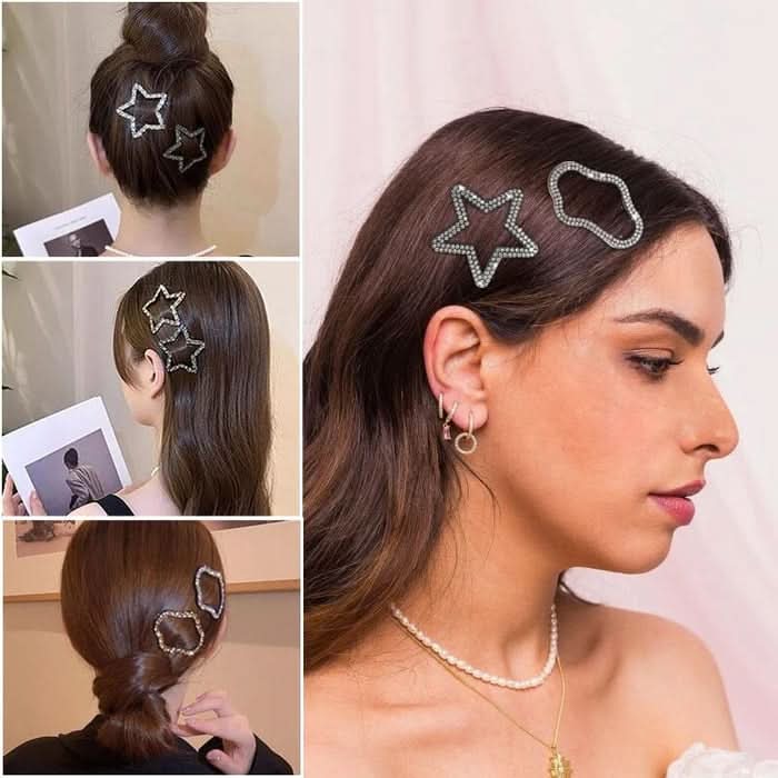 Élégants et brillants clips à cheveux (x4)