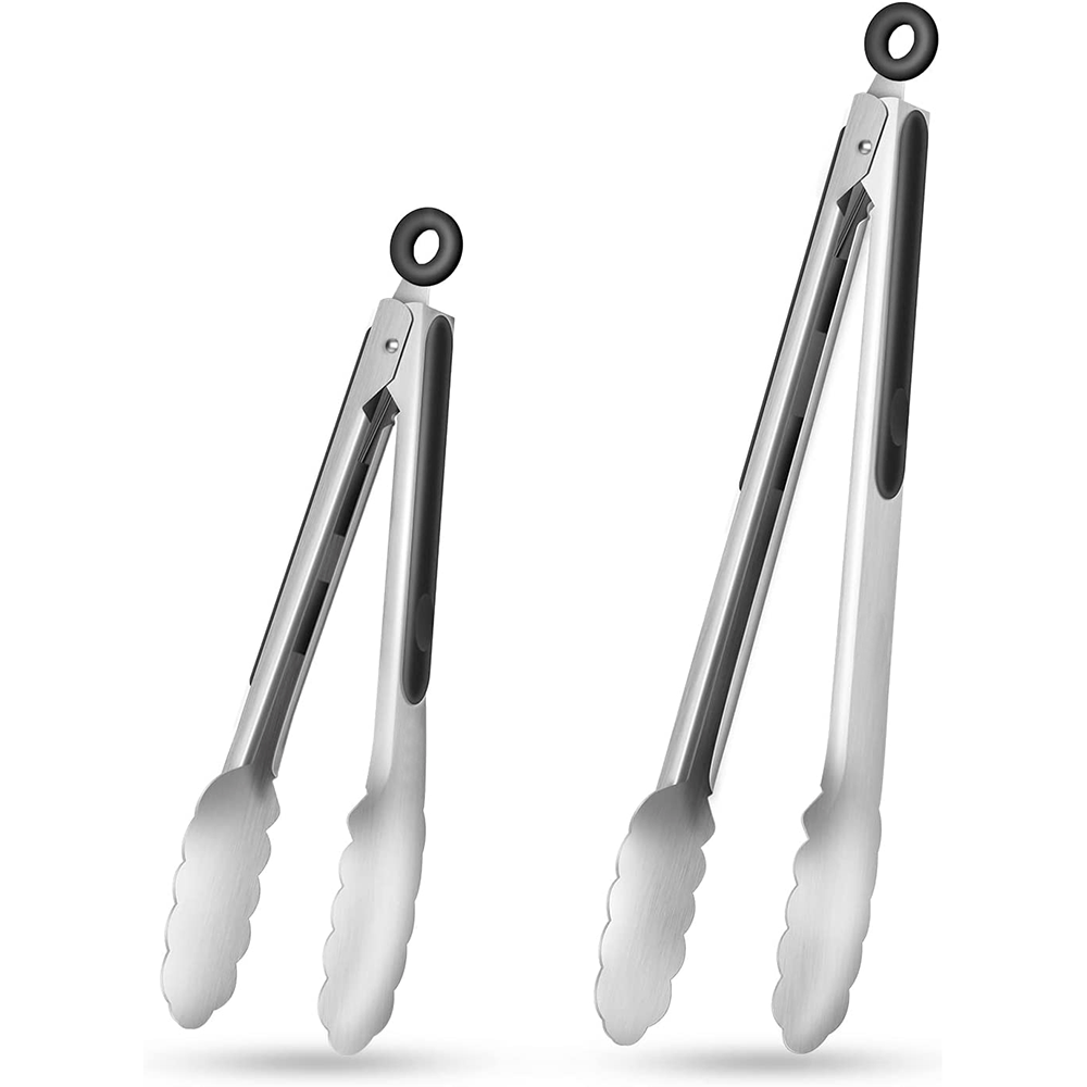 LOCKTONG – Pinces de Cuisine en Acier Inoxydable avec Poignée en Silicone et Fonction de Verrouillage