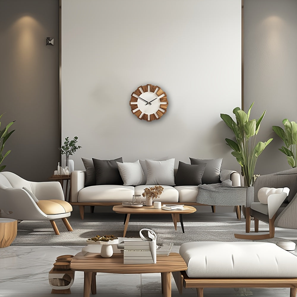RUSTIQUE – Horloge Murale en Bois Classique pour Intérieurs Intemporels