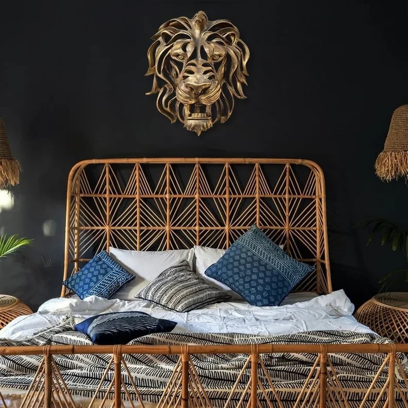 Tête de Lion en Métal Décoration Murale - Élégante et Robuste
