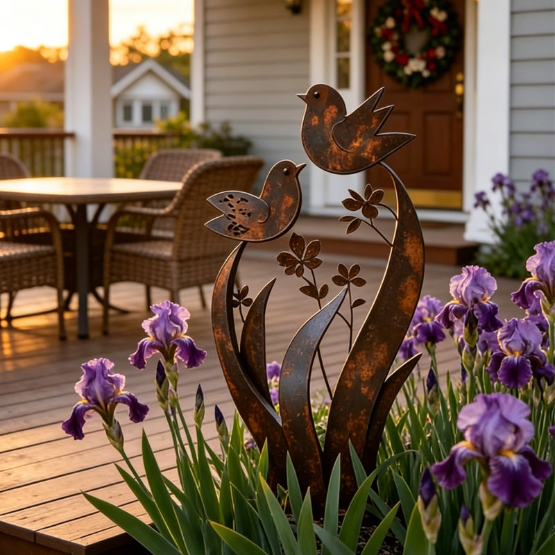 GardenCharm™ | Clôture de jardin décorative avec motifs d'oiseaux et de fleurs