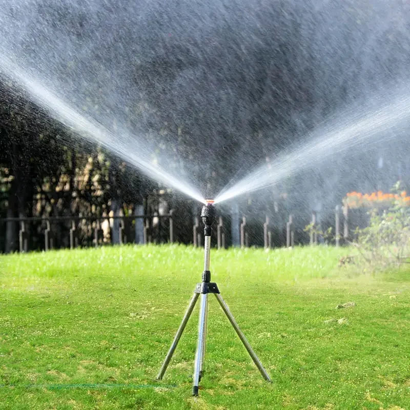 Arroseur de jardin avec trépied télescopique rotatif à 360 degrés
