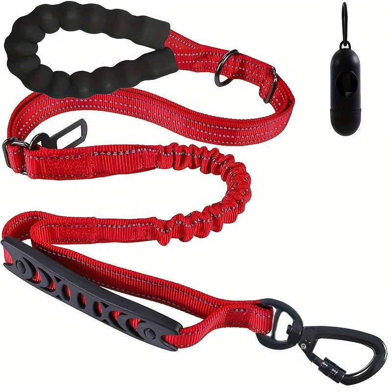 Laisse à Bungee Réglable pour Chiens – Amortissante et Réfléchissante pour Grands Chiens