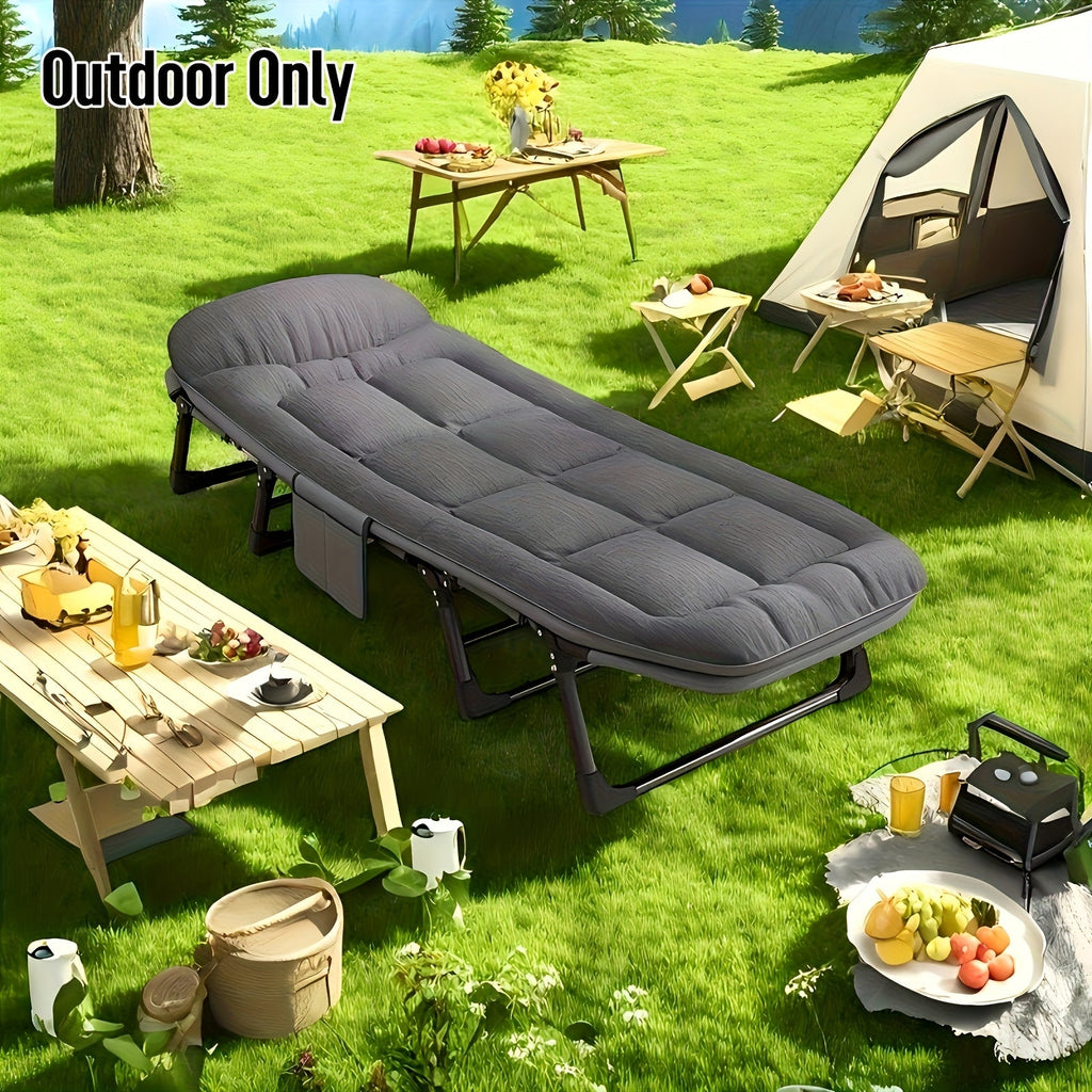 Lit de camping pliable pour adultes – Cadre en aluminium léger et en acier inoxydable