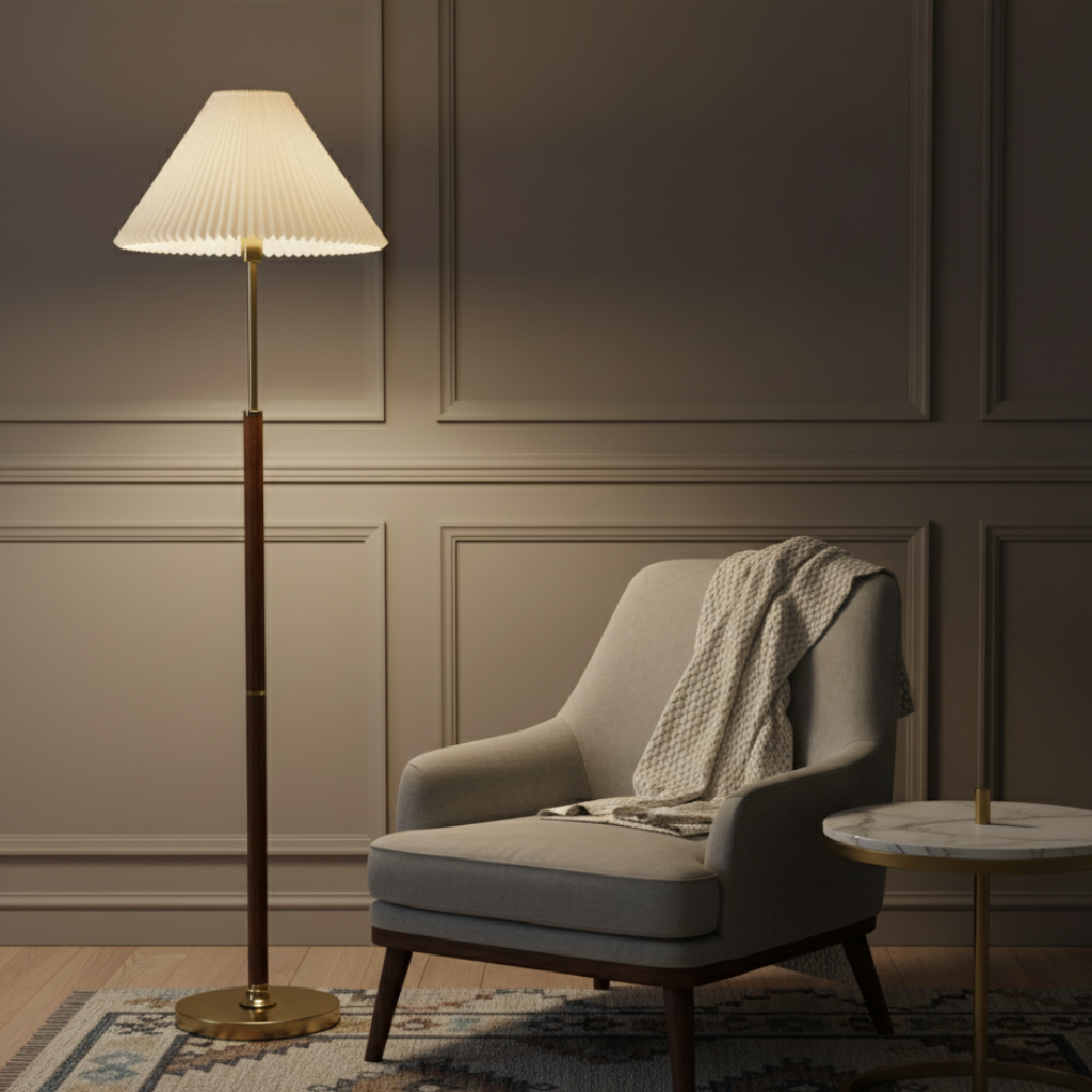 LunaraGlow | Élégante lampe sur pied en papier de riz moderne pour le salon