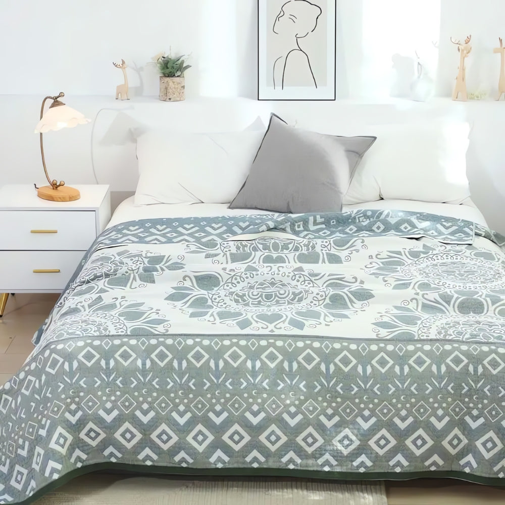Couverture Confort en Coton Floral Lunara