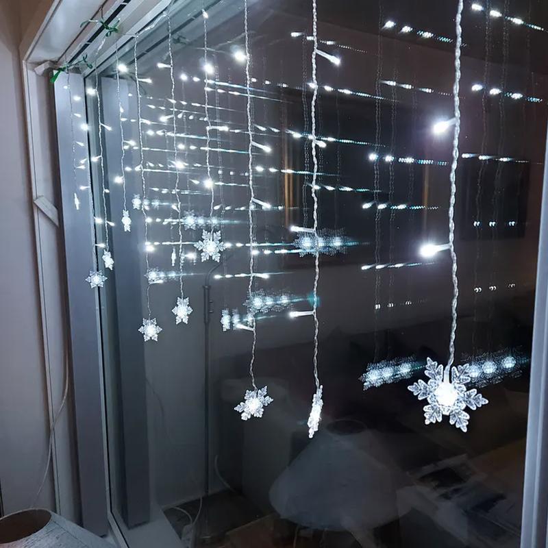 Skanto | Guirlande LED avec Flocons de Neige | Intérieur & Extérieur