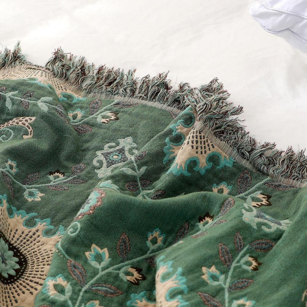 Couverture en Coton Réversible Mandala Rétro