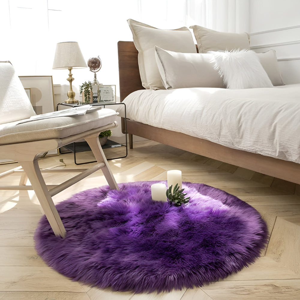 Tapis Rond en Peluche Douce