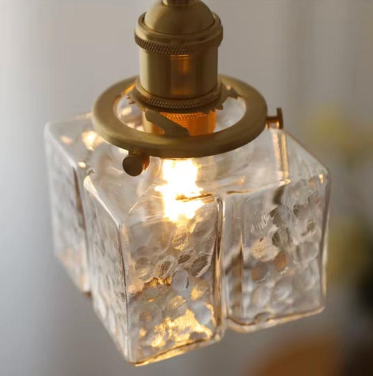 Collection Savoy | Suspension en Verre avec Finition Texturée, Style Vintage pour Éclairage de Cuisine