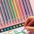GlitteryPen™  | Ensemble de stylos gel avec 18 couleurs | Effets pailletés et métalliques | Créatif pour enfants et adultes