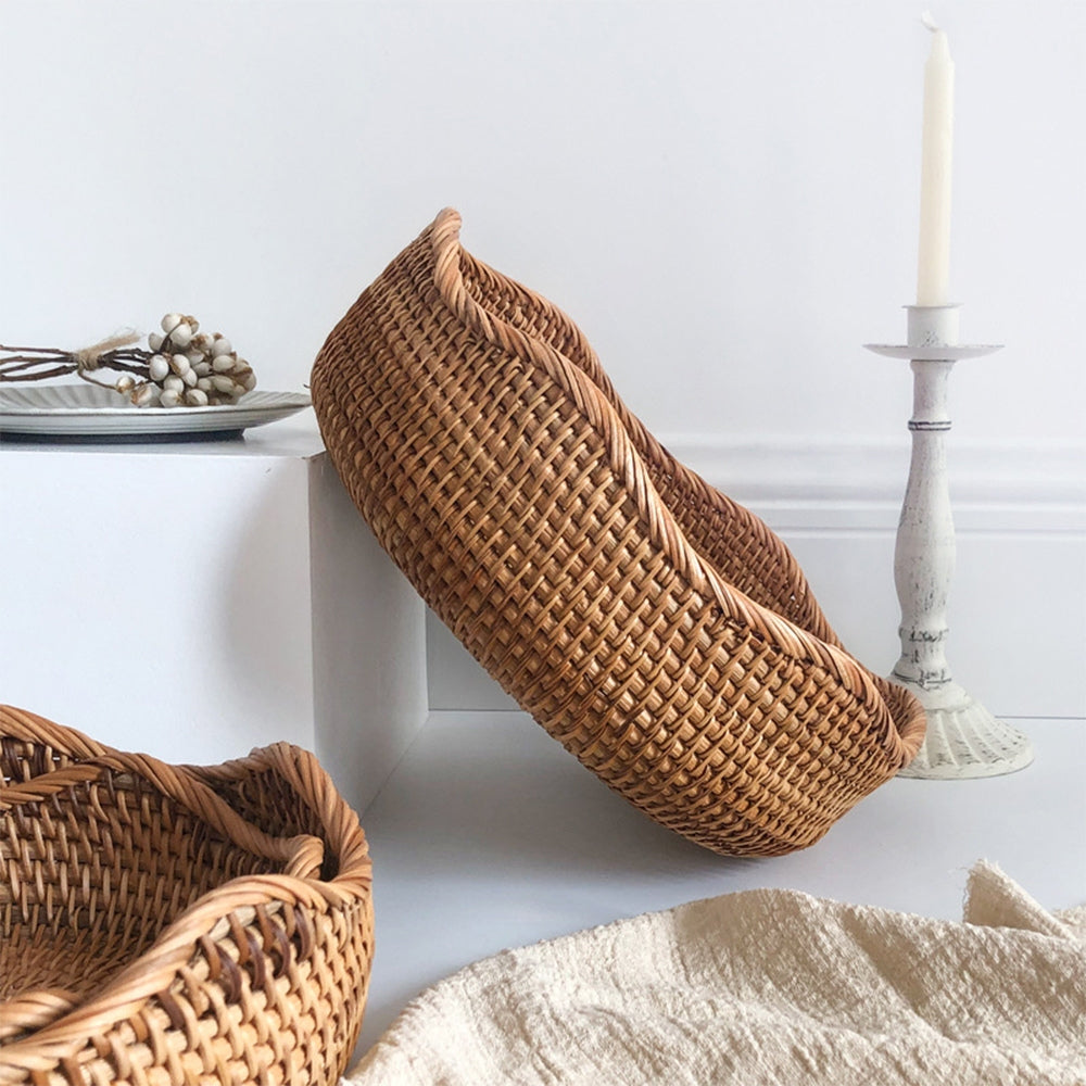 Panier en Rotin Tissé à la Main Élégant