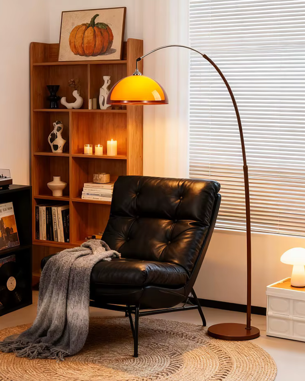 Lampadaire Ventoro Arc - Lampadaire moderne avec abat-jour en dôme chaud pour le salon
