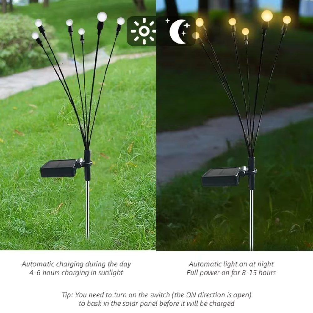 Luminaires de Jardin Solaires Élégants | Éclairage Extérieur Étanche avec 120 Lumens pour Jardins ou Terrasses Éblouissants