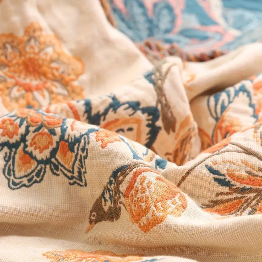 Couverture en Coton Boho Rustique et Confortable